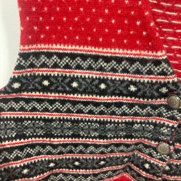 vintage 90s Eddie Bauer Lambs Wool Sweater Vest Medium Petite Fair isle. - Picture 5 of 9